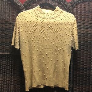 Chic Beaded Women's Top in Cream
